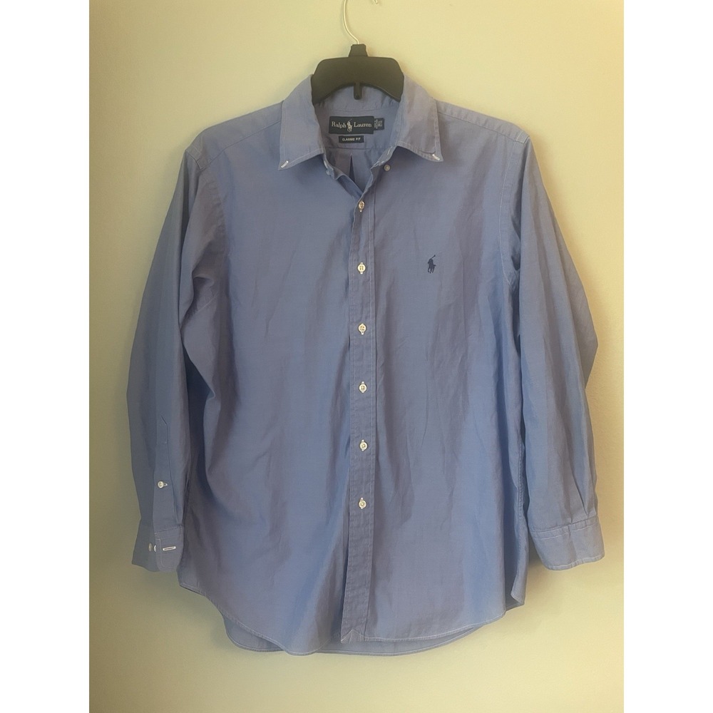 Ralph Lauren Denim Look Long Sleeve Button Down Classic Fit Mens 16 1/2 32/33 - Picture 2 of 5